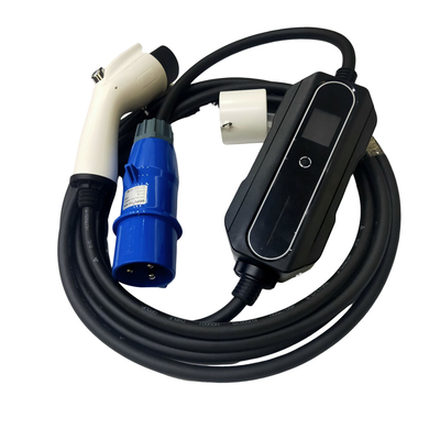 GB / T20234 Standard EV شاحن محمول 1 مرحلة مع قابس شحن أزرق 3Pin CEE